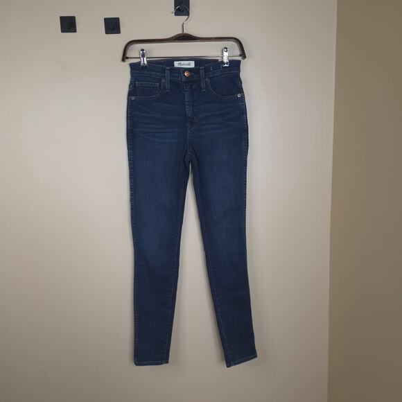 Madewell 10" High-Rise Skinny Jeans Size 25 Dark Wash - Picture 1 of 11